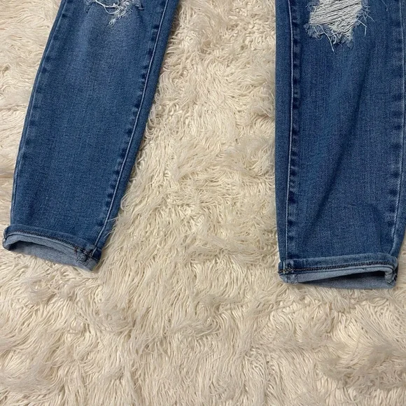 Wax Ripped Blue Skinny Jeans - Picture 5 of 7